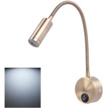 Nachttischlampe Mit Schalter Am Fuß, Flexible Wandleselampe, Led-spot Im Europäischen Stil, Weißes Licht, 3 W, 6000 K