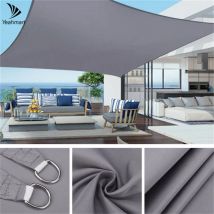 5 X 3 M Wasserdichtes Sonnensegel, Sonnenschutz, Sonnensegel, Markise, Camping-sonnenschutztuch, Groß Für Garten, Terrasse Und Balkon - Grau