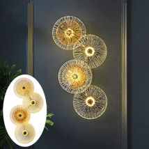 Sonnenblumenförmige Led-wandleuchte, Dekorative Innenleuchte, 4-flammig, Dreifarbiger Lichtwechsel
