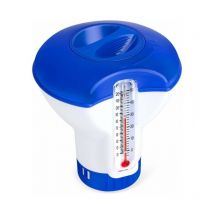 Diffuseur Chlore Piscine avec Thermomètre,Distributeur Flottant Automatique,Doseur de Chlore pour Piscine de 5 Pouces,Distributeur de Produits