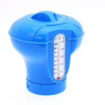 Diffuseur flottant de chlore avec thermomètre - Bleu