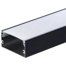 Profilo Alluminio Nero Diffusore Bianco L40mm x h20mm x 2m