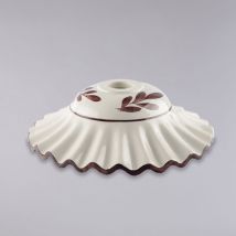 Belight - Diffusore in ceramica diametro 30 bianco lucido e marrone con decoro a mano palme H.9 - Ø30