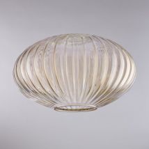 Belight - diffusore in vetro soffiato ambra con decoro rigatura in rilievo H.18 - Ø30