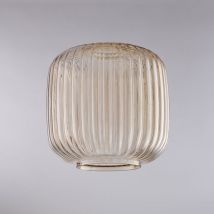 Belight - diffusore in vetro soffiato ambra con decoro rigatura in rilievo H.20 - Ø20