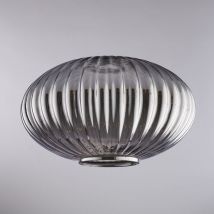 Belight - diffusore in vetro soffiato grigio specchiato con decoro rigatura in rilievo H.18 - Ø30