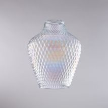 Belight - diffusore in vetro soffiato trasparente con decoro in rilievo H.27 - Ø21