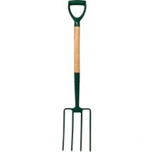 Digging Fork Carbon Steel, Wooden Shaft - Rutland