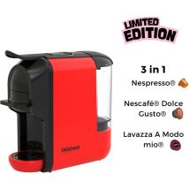 Digiquest Limited Edition Macchina Da Caffè Multicompatibile Coffy Red Caffè Corto E Lungo Potenza 1450 W 0,6 Litri 19 Bar Adatta Ai Gusti Di Tutti
