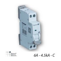 Digital - Electric 01006 Circuit Breaker 1P+N C-6A 4,5kA Screwdriver