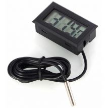Moonstars - Thermomètre Digital lcd - Moniteur de température étanche - Pour réfrigérateur/congélateur, aquarium, FishTank - Noir
