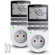 Digital Programmable Socket, Daily/Weekly Digital Timer, Socket Programmer with LCD Display and Anti-Theft Random Mode, Energy Saving, 16A/3680W Max.