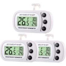 Digital Refrigerator Freezer Thermometer Fridge Room Thermometer Waterproof Cooler Temperature Thermometer with Max Min Recording Function Large LCD