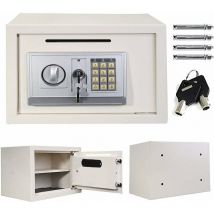 Briefness - Digital Steel Safe Electronic Security Office Home Money Cash Safety Box, Top Digital Safe Box Large 2 Compartments with 2 Override