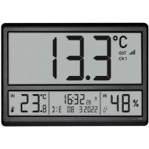 TFA Dostmann 60.4523.01 Funk Wanduhr 360 mm x 235 mm x 28 mm Schwarz Großes Display