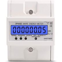 Digitaler Stromzähler mit lcd, 3-Phasen 4-Draht, Wechselstromzähler, Geeicht Stromzähler, Drehstromzähler für din Hutschiene Zwischenzähler Strom