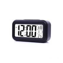 Osqi - Digitaler Wecker, Morgenwecker, leiser, batteriebetriebener digitaler Wecker für Kinder und Erwachsene, großes LED-Display, Temperaturkalender