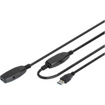 Digitus Câble USB USB 3.2 Gen1 (USB 3.0) USB-A mâle, USB-A femelle 15.00 m noir blindé, blindage double DA-73106 Y258992