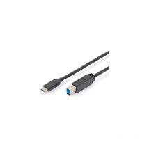 DIGITUS Assmann AK-300149-018-S - 1,8 m - USB C - USB B - 2.0 - 5000 Mbit/s - Noir