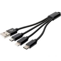 Digitus Cellulare, Apple iPad/iPhone/iPod, Notebook Cavo di ricarica [1x USB-A - 3x ] 0.15 m