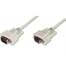 Seriell Anschlusskabel [1x D-SUB-Stecker 9pol. - 1x D-SUB-Buchse 9pol.] 5.00 m Beige - Digitus