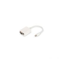Digitus - Adaptador de gráficos Mini DisplayPort, mDP a vga, Full hd 60Hz, 1920 x 1080 píxeles, blanco