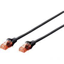 DK-1612-005/BL RJ45 Câble réseau, câble patch cat 6 u/utp 0.50 m noir torsadé par paire 1 pc(s) S133881 - Digitus