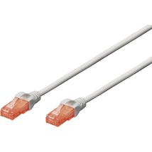 DK-1617-005 RJ45 Netzwerkkabel, Patchkabel cat 6 u/utp 0.50 m Grau Halogenfrei 1 St. - Digitus