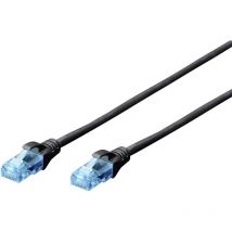 DK-1512-030/BL RJ45 Câble réseau, câble patch cat 5e u/utp 3.00 m noir torsadé par paire 1 pc(s) S134571 - Digitus