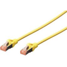 DK-1644-010/Y RJ45 Câble réseau, câble patch cat 6 s/ftp 1.00 m jaune sans halogène, torsadé par paire, avec cliquet d'encastrement, igni S134721