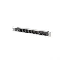 Digitus - socket strip with aluminum profile and back-up fuse, 8-WAY italian output, 2 m cable iec C14 plug (DN-95410-IT)