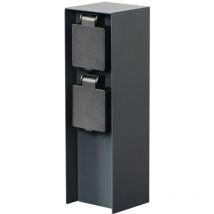 Kanlux - Jardín post 2 outlets 230V – Acero inoxidable – IP44 – Antracita