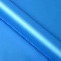 Covering bleu satin mat pour toutes surfaces - Haute finition - 152 cm x 0.5 m - En Rouleau - Dimexact