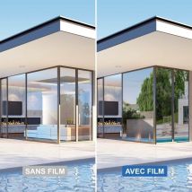 Dimexact - Film protection solaire pour simple vitrage combiné film de sécurité - alu foncé - 152 cm x 5 m - En Rouleau