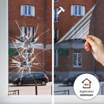 DIMEXACT - Film anti effraction et anti chaleur pour choc depuis l'extérieur alu - 125 microns - 75 cm x 0.5 m - En Rouleau
