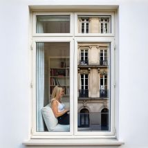 Dimexact - Film miroir sans tain de sécurité pour petit vitrage vis-à-vis lointain - alu clair - 152 cm x 5 m - En Rouleau