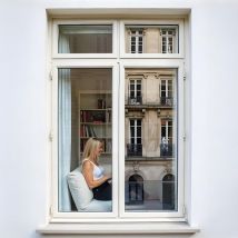 Film miroir sans tain pour grand vitrage vis-à-vis proche - alu foncé - 75 cm x 2.5 m - En Rouleau - Dimexact