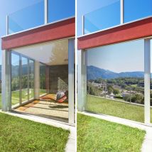 Dimexact - Film miroir sans tain pour grand vitrage vis-à-vis proche - alu foncé - 152 cm x 2.5 m - En Rouleau