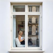 Film Anti Regard Miroir Sans Tain Anti Chaleur et Anti uv - Brise vue pour vis-à-vis lointain - alu clair - 152 cm x 5 m - en Rouleau - Dimexact
