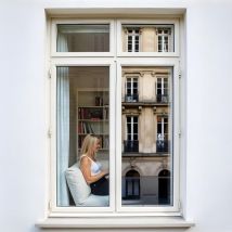 Film miroir sans tain repositionnable pour grand vitrage - alu foncé - 60 cm x 2 m - En Rouleau - Dimexact