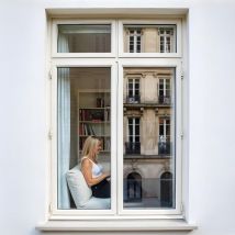 Dimexact - Film miroir sans tain repositionnable pour grand vitrage - alu clair - 60 cm x 1.5 m - En Rouleau
