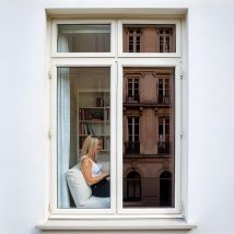 Dimexact - Film miroir sans tain repositionnable pour grand vitrage - Bronze - 120 cm x 2 m - En Rouleau