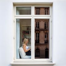 Dimexact - Film miroir sans tain repositionnable pour grand vitrage - Bronze - 60 cm x 2 m - En Rouleau