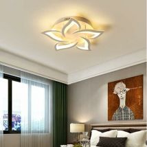 Moderne dimmbare LED-Deckenleuchte mit Fernbedienung, Deckenleuchte in Blumenform für Wohnzimmer, Schlafzimmer, Küche, Flur, Balkon, Esszimmer, weiß