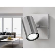 Led Wandstrahler Silber matt mit schwenkbarem Spot, Breite 12cm