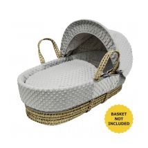 Grey Dimple Moses Basket Bedding Set Dressings with Quilt, Padded Liner, Body Surround and Adjustable Hood - Grey