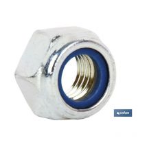 Din-985 c-8 m-30 z caja 15 unid. , Tuerca hexagonal autoblocante Métrica DIN-985 clase 8 acabado zincado. M-3 hasta M-30 - Cofan