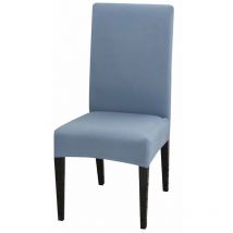 Dining Chair Covers High Back Polyester Spandex Elastic Dining Chair Slipcovers Protector Kitchen Chair Seat Covers, Washable & Removable (Grey-blue,