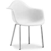 Privatefloor - Dining chair Daxi Scandi Style Premium Design White Steel, pp - White