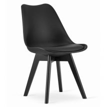 Viking Choice - Dining Chair mark - Kunstleder - schwarze Beine - schwarz